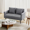 Modern Double Seat Sofa Compact Loveseat Couch Padded Linen Armchair Wooden Legs