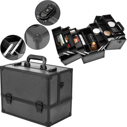 Large Women Vanity Case Beauty Box Make up Cosmetics Nail Storage Travel UK