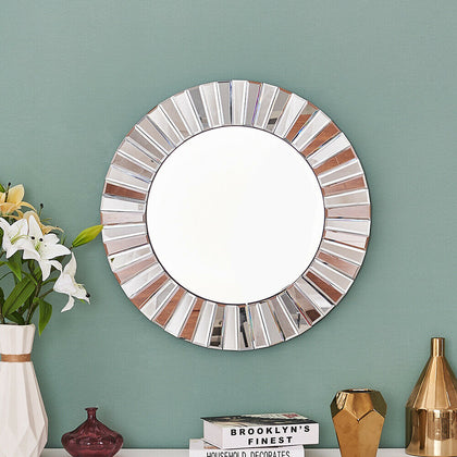 ITALIAN Medium Modern Wall Round Bathroom Hallway Bedroom Wall Mirror 60 cm UK