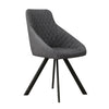 2× Retro Dining Chairs Grey PU Faux Leather Luxury Padded Seat Home Restaurant