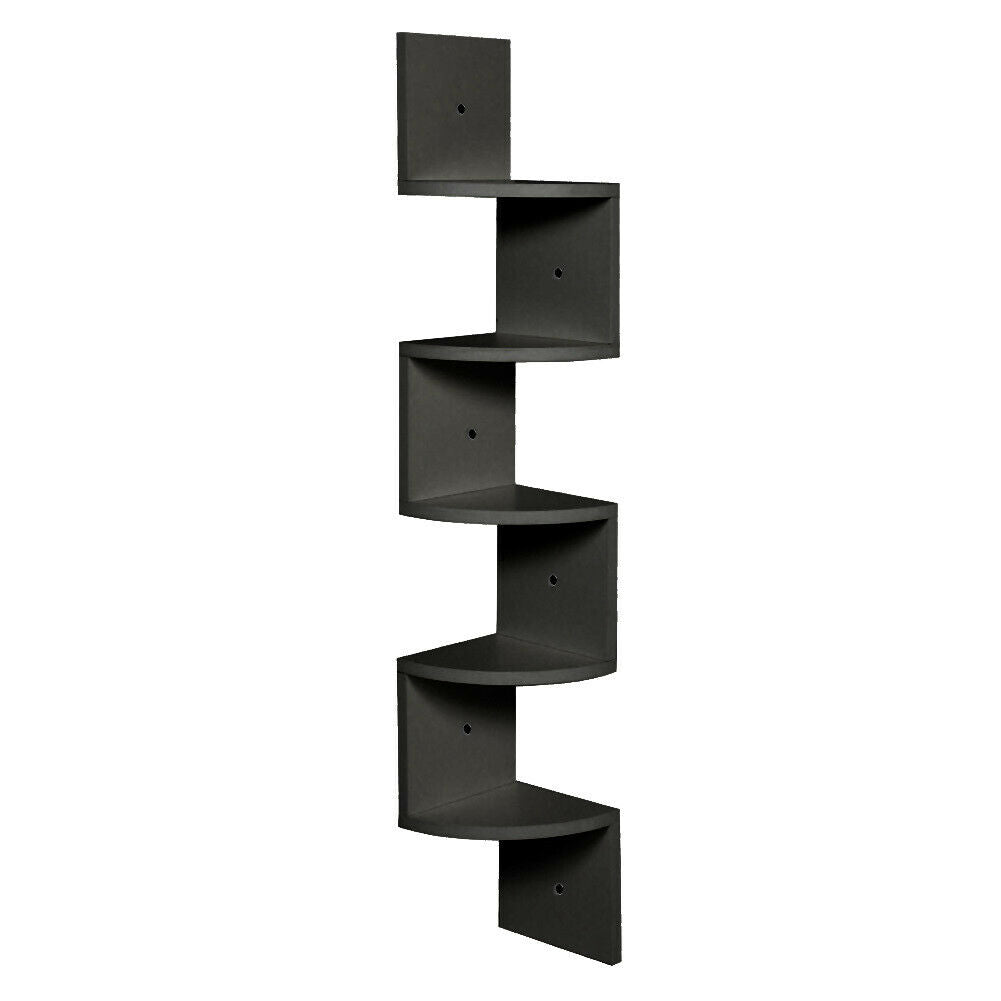 Corner Wall Shelf Unit 5 Tier Wall Storage Organiser Floating Shelves Bookshelf