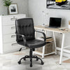Small PU Home Office Chair Computer Task Chair Swivel Chair Meeting Room Black