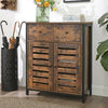 Industrial Side Cabinet Cupboard Drawer Storage Unit Metal Rustic Slim Sideboard