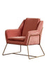 Vintage Danish Armchair Modern Room Seat Velvet Fabric Chair Retro Metal Lounge