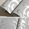 Silver Grey Chic 3D Patterned Embossed Wallpaper Non-woven Bedroom Wall Decorate