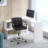 L-Shape 360° Rotating Computer PC Desk Corner Table w/Storage Shelf Home Office