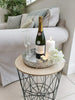 Retro Side Table Baskets Marble Wood Top Storage Basket Tables Home Furniture