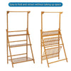 Natural Bamboo 3-Tier Display Shelf Shelving Desk Storage Plant Rack Foldable