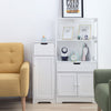 Mondeer Tall & Midi Bathroom Cabinets Cupboard MDF with Drawer Kitchen White
