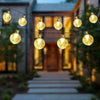 30 Solar String Lights Outdoor Warm White Fairy Garden Lamps Bubble Globe Party
