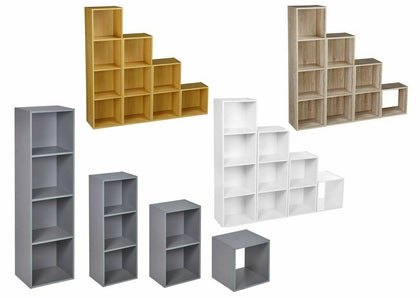 WOODEN STORAGE BOOKCASE BOOKSHELF SHELVING DISPLAY CUBE FURNITURE CABINET UNIT