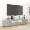 Modern TV Unit Cabinet Stand High Gloss Doors 200cm with LED Lights Drawers