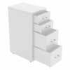 4 Drawer Metal Mobile Office Filing Pedestal Cabinet File Storage White/Black UK