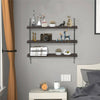 Adjustable 3 Tier Wall Floating Shelf with Metal Brackets Strong Bearing Shelves