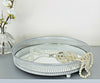 Round Silver Mirror Candle Table Centrepiece Serving Tray Decorative Plate 25cm