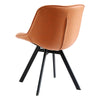2× brown Faux Leather Dining Chairs Padded Seat & Metal Legs Corner Chairs Room