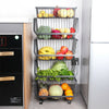5 Tier Kitchen Fruit Vegetable Storage Rack Rolling Metal Organizer Basket Shelf