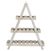 3-Tier Triangular Wooden Plant Ladder Stand Rustic Garden Flower Display Shelf