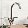 Modern Kitchen Sink Mixer Taps Swivel Spout Single Handle Tap Mono Chrome Faucet