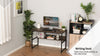 2-Tier Writing Desk Metal Frame Smooth Shelves Storage Shelf Rustic Brown