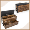 Storage Ottoman Bench Flip Top Storage Chest with 2 Drawers Wooden Storage Bench
