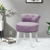 Velvet Upholstered Vanity Chair Dressing Table Stool Button Back Bedroom Ottoman