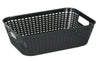 Rattan Style Plastic Storage Baskets Office Home Kitchen Tidy Organiser Basket