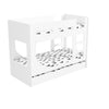 Single Wooden Bunk Bed White Kids with Trundle Bed and Two Ladders Modern
