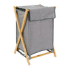 Grey Laundry Hamper Basket Bag Collapsible with Lid for Dirty Clothes Storage