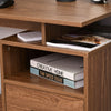 Computer Desk w/ Shelf, Writing Table Drawer Home, Brown Wood Grain