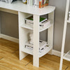 White Wooden Corner Computer Desk L-Shaped Office Workstation Table Bookshelf