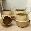 Foldable Flower Plants Seagrass Woven Storage Basket Straw Pots Home Decor