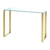 Tempered Glass Console Table Stainless Steel Chrome Legs Living Room Furniture