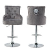 Heavy Duty Velvet Lion Knocker Bar Stool Thicken Upholstered Button Chair 360°