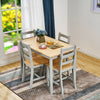 Compact Solid Wood Dining Table and 4 Chairs Set Home Kitchen Furniture 4 Colors