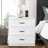Modern 3 Drawer Chest of Drawers Bedside Table Cabinet Bedroom Storage White