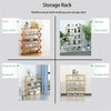 4/5-Tier Foldable Bamboo Plant Stand Free Standing Shoe Shelf Storage Organizer