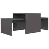 Coffee Table Set Chipboard Accent Side End Couch Table High Gloss Grey