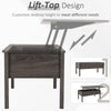 Modern Lift Top Coffee Table with Storage Convertible Tea Desk TAN