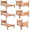 Single Double King Bed High Low Foot End Bedroom Solid Waxed Pine Wood