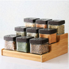 3 Tier Bamboo Organiser Spice Rack Expandable Cupboard Shelf Organiser