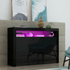 Modern Black High Gloss 3 Doors Sideboard Cabinet Cupboard with RGB LED Lights