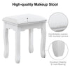 White Mirror Dressing Table Dresser Makeup Desk LED Lights 4 Drawers Upholstered