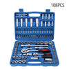 108 X Drive Socket Set 1/2'' 1/4'' Ratchet Screwdriver Tool Kit Spanner Handle
