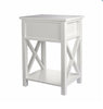 White Bedside Table Cabinet Nightstand Side Drawer & Shelf Storage Bedroom