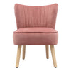 Armchair Cocktail Oyster Wing Back Tub Chair Wooden Sofa Fireside Velvet Lounge