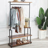 Heavy Duty Industrial Clothes Rail Steampunk Clothes Rack Hall Tree w/Wheels UK