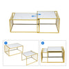 Square Coffee Table Set Sofa Tables Nested Side Living Room Home Marble Vein UK