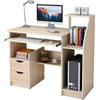 100CM Computer Desk Wooden Table Laptop Study Drawer Bookshelf Keyboard Cupboard