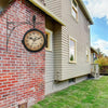 Retro Double-Sided Wall Clock with Stem Fixing Pendulum For Home Outdoor Garden